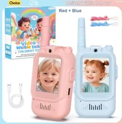2PCS Kids Video Walkie Talkies USB Charging Indoor and Outdoor High Definition Intercom Children's Toys Birthday Gifts Ages 3-12