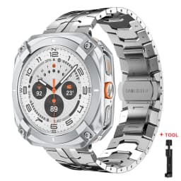 Steel Band+Case for Samsung Galaxy Watch Ultra 2025 47mm Alloy Bumper Cover for Galaxy Watch 7Ultra 47mm Luxury Men Strap Correa