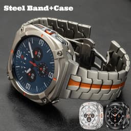 Steel Band+Case for Samsung Galaxy Watch Ultra 2025 47mm Alloy Bumper Cover for Galaxy Watch 7Ultra 47mm Luxury Men Strap Correa