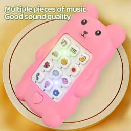 Cute Bear Baby Phone Toy Music Sound Telephone Sleeping Toys Simulation Phone with Lights Kids Early Educational Toy Kids Gifts
