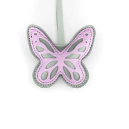 Purple Butterfly & Flower Keychain Charm Set, Cute PU Leather Floral Bag Accessories for Purple Lovers/Realistic Bloom/Good Gift