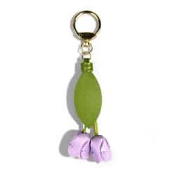 Purple Butterfly & Flower Keychain Charm Set, Cute PU Leather Floral Bag Accessories for Purple Lovers/Realistic Bloom/Good Gift