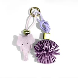 Purple Butterfly & Flower Keychain Charm Set, Cute PU Leather Floral Bag Accessories for Purple Lovers/Realistic Bloom/Good Gift