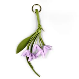 Purple Butterfly & Flower Keychain Charm Set, Cute PU Leather Floral Bag Accessories for Purple Lovers/Realistic Bloom/Good Gift