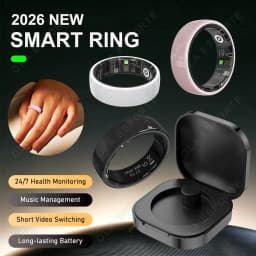 2026 New Hot Couple Smart Ring with Charging Case Heart Rate Sleep Health Monitor Pedometer Fashion Ceramic Ring For Android IOS