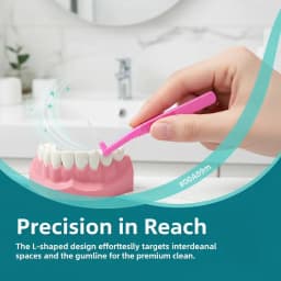 2 5Pcs L Shaped Interdental Brushes Soft Bristle Portable Cleaning Sticks for Tight Teeth Spaces Daily Dental Hygiene Essential