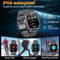 LIGE New Outdoor Military 1400 mAh Battery Smart Watch Men IP68 Waterproof LED Flashlight Health Monitor Call Sports Smartwatch