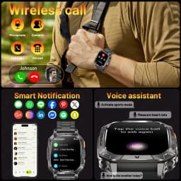 LIGE New Outdoor Military 1400 mAh Battery Smart Watch Men IP68 Waterproof LED Flashlight Health Monitor Call Sports Smartwatch
