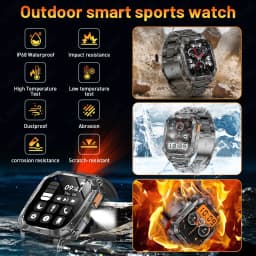 LIGE New Outdoor Military 1400 mAh Battery Smart Watch Men IP68 Waterproof LED Flashlight Health Monitor Call Sports Smartwatch