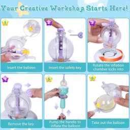 Kids' Diy Craft Kits Games DIY Sticky Balloon Maker kit Bubble Inflatable Toy Set Inflator Machine Anti-Stress Toys Boys Girls