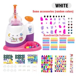 Kids' Diy Craft Kits Games DIY Sticky Balloon Maker kit Bubble Inflatable Toy Set Inflator Machine Anti-Stress Toys Boys Girls