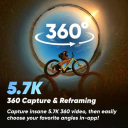 360 Active HDR Video Action Camera 4K Single-Lens Camera Waterproof Stabilization 2.29" Touchscreen Wintersports and Vlogging