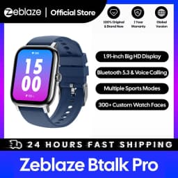 New Zeblaze Btalk Pro Voice Calling Smart Watch 1.91''HD Big Display Screen 300+ Custom Watch Faces Health Tracking Smartwatch