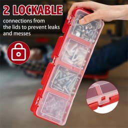 Screw Organizer Box with Lid Bin Stackable Hardware Organizer Part Storage Sorting Screw Box for Garage Workbench Craft Storage