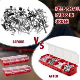 Screw Organizer Box with Lid Bin Stackable Hardware Organizer Part Storage Sorting Screw Box for Garage Workbench Craft Storage