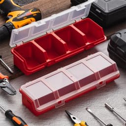 Screw Organizer Box with Lid Bin Stackable Hardware Organizer Part Storage Sorting Screw Box for Garage Workbench Craft Storage