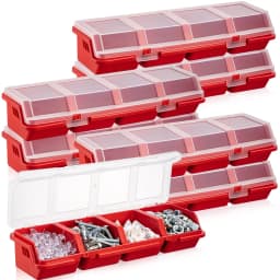 Screw Organizer Box with Lid Bin Stackable Hardware Organizer Part Storage Sorting Screw Box for Garage Workbench Craft Storage