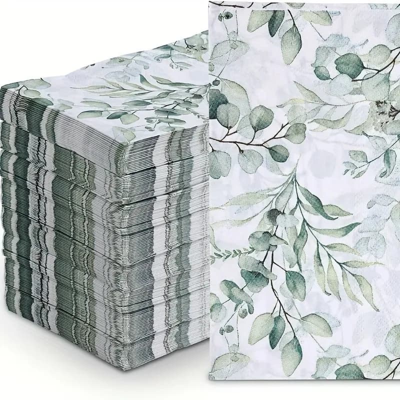 20/40 Colored Leaf Tissue Printed Napkins 33x40 2-Layer Printed Napkins Western Party Decoration Napkins