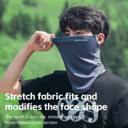 ROCKBROS Summer Ice Silk Cycling Face Mask Breathable Anti-UV Bike Face Neck Cover Bandana MTB Road Sports Hanging Ear Scarf