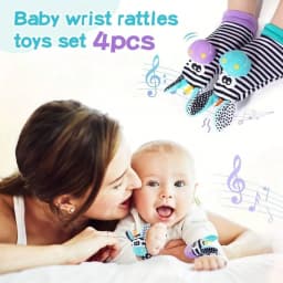 4Pcs Delightful Baby Rattle Sock Toys - Perfect for Kids - Stimulate Learning and Teething Fun!