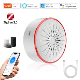 Tuya WiFi Zigbee Smart Siren Sound Light Alarm Home Security Protection System Detector App Control Works With Alexa Google Home