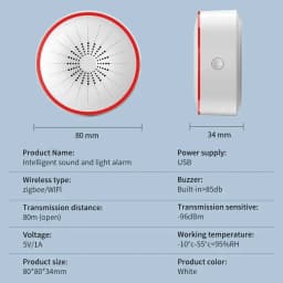Tuya WiFi Zigbee Smart Siren Sound Light Alarm Home Security Protection System Detector App Control Works With Alexa Google Home