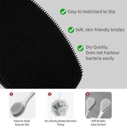 1Pcs Soft Silicone Exfoliating Body Brush, Back Scrubber for Shower, Gentle Massage Bath Brush, Deep Cleansing Body Scrubber