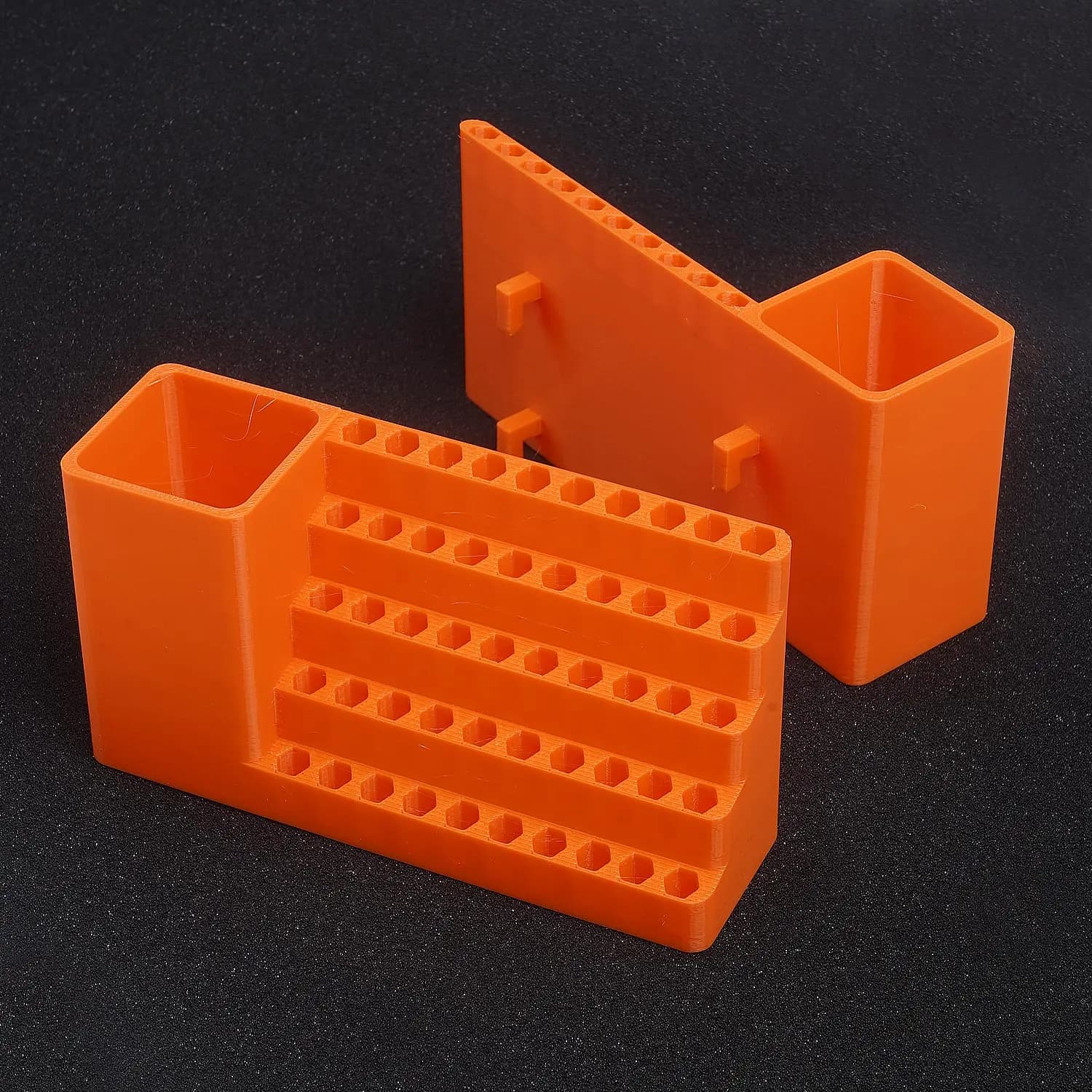 orange 50-Hole Hex Screwdriver Bit Storage Box  Impact Driver Bit Holder Organizer Durable Tool Box For DIY & Workshop