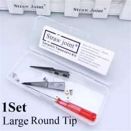 Ceramic Tweezers Tips Kit Stainless Steel Handle Anti-Static High Precision Replacement Tweezers Parts Set Tweezers Repair Tools