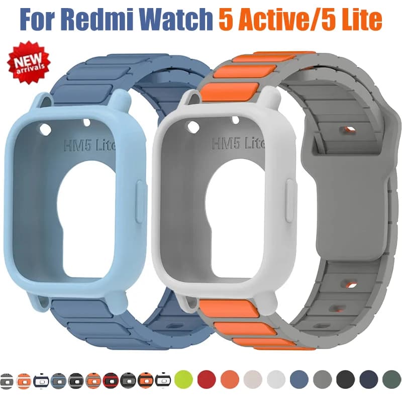 Silicone Case+Strap For Redmi Watch 5 Active Hollow Out Protective Silicone Cover For Redmi Watch 5 Lite Wristband Bracelet