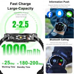 1000mAh Super Capacity Battery Outdoor GPS Smart Watch Men Compass 3ATM Waterproof HD BT Call 1.7inch Screen Smartwatch 2026 New