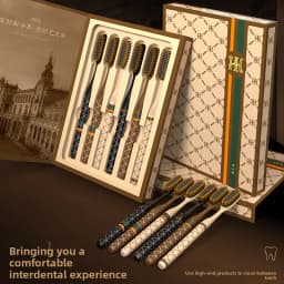 6-piece luxury household wide head adult ultra-fine soft bristled toothbrush, suitable for adults couples traveling for cleaning
