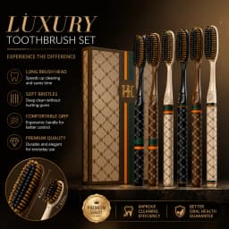 6-piece luxury household wide head adult ultra-fine soft bristled toothbrush, suitable for adults couples traveling for cleaning