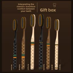 6-piece luxury household wide head adult ultra-fine soft bristled toothbrush, suitable for adults couples traveling for cleaning