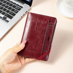 Passport Holder and Wallet in One, Anti-Theft, Anti-Degaussing, Multi-Functional Document and Card Storage Bag, Travel Ticket Holder, Portable Business and Travel Document Organizer, Essential Document Protection Cover for Going Abroad
