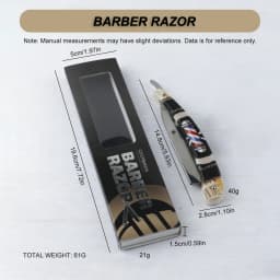 Professional Men Folding Straight Razor Set Vintage Salon Pole Handle Manual Shaver Holder Barber Hairdressing Hair Removal Tool