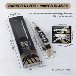 Professional Men Folding Straight Razor Set Vintage Salon Pole Handle Manual Shaver Holder Barber Hairdressing Hair Removal Tool