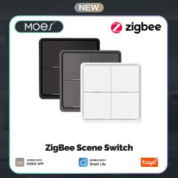 MOES 4 Gang Tuya ZigBee Wireless 12 Scene Switch Push Button Controller By Battery Setup Automation Scenario for Tuya Devices