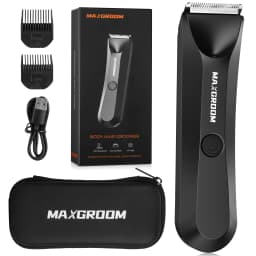 MAXGROOM Body Hair Trimmer Shaver for Men Ball Trimmer for Groin Pubic Replaceable Ceramic Blade Electric Razor Waterproof