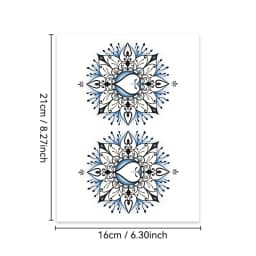 1-Pack Sexy Floral Breast Nipple Covers for Women Attractive Blue Kiss Design Temporary Body Art Stickers Fashionable Scar Cover