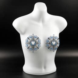 1-Pack Sexy Floral Breast Nipple Covers for Women Attractive Blue Kiss Design Temporary Body Art Stickers Fashionable Scar Cover
