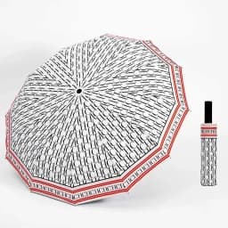 CH Monogram Full Print Portable Folding Umbrella Everyday Sun Protection UV Protection Dual Use For Sun And Rain