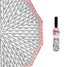 CH Monogram Full Print Portable Folding Umbrella Everyday Sun Protection UV Protection Dual Use For Sun And Rain