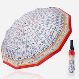 CH Monogram Full Print Portable Folding Umbrella Everyday Sun Protection UV Protection Dual Use For Sun And Rain