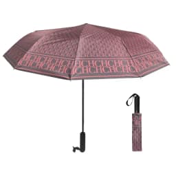 CH Monogram Full Print Portable Folding Umbrella Everyday Sun Protection UV Protection Dual Use For Sun And Rain