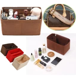 Premium Felt Organizer Insert for Boston Doctor Bag 25 30 35 Inner Shaper Pouch Handbag Base Shaper with Zipper Multi Pockets