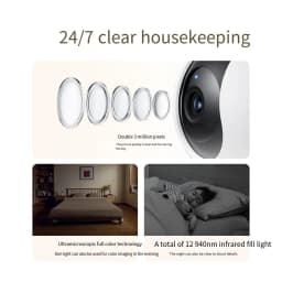 Xiaomi Smart Dual Lens Camera PTZ C300 360° AI Detection 3 Million Pixels Full Color Night Vision WiFi6 Home Security Mijia