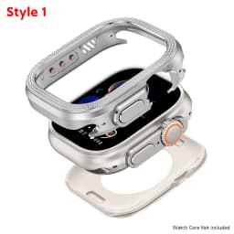 Metal + PC Cover for Apple Watch Ultra 3/2/1 49mm Anti-Scratch Shockproof Protective Case for Iwatch 49MM Rhombus Pattern / Halo