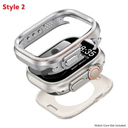 Metal + PC Cover for Apple Watch Ultra 3/2/1 49mm Anti-Scratch Shockproof Protective Case for Iwatch 49MM Rhombus Pattern / Halo