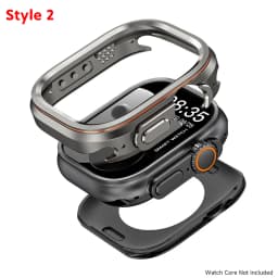 Metal + PC Cover for Apple Watch Ultra 3/2/1 49mm Anti-Scratch Shockproof Protective Case for Iwatch 49MM Rhombus Pattern / Halo